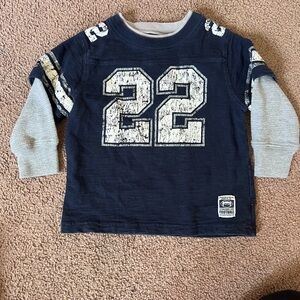 Boys Navy '22' Football Layered Long Sleeve Tee